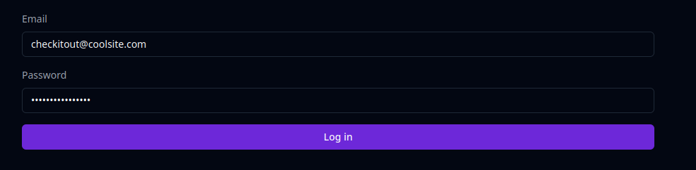 Basic login with a username and password field